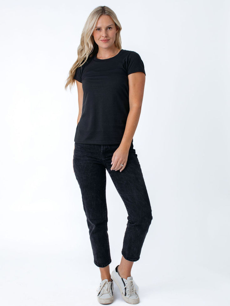 Women's Black Crew Neck 3-Pack of Tees | Fresh Clean Threads
