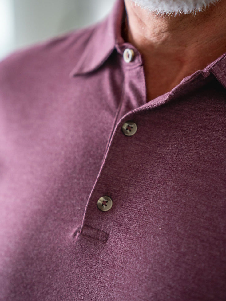 Burgundy Torrey Polo | Buttons | Fresh Clean Threads