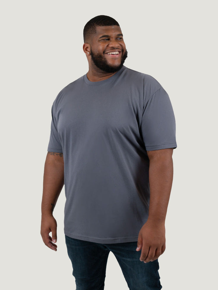 Slate Crew Neck Tee | Steven wears size 3XL tees