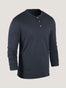 Navy Long Sleeve Henley Ghost Mannequin | Fresh Clean Threads