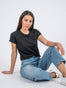 Women's Basic 3-Pack Crew Neck Tees |Sarah Studio Size X-Small Black Tee | Fresh Clean Threads