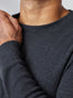 Charcoal Thermal Long Sleeve Crew Studio Image Neckline Details | Fresh Clean Threads