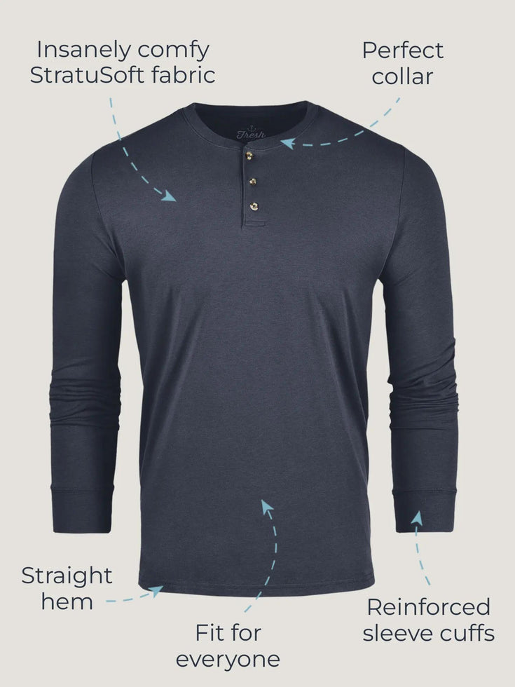 Stratusoft Long Sleeve Henley Infrographic | Fresh Clean Threads