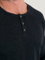 Vintage Black Slim Fit Long Sleeve Henley FINAL SALE
