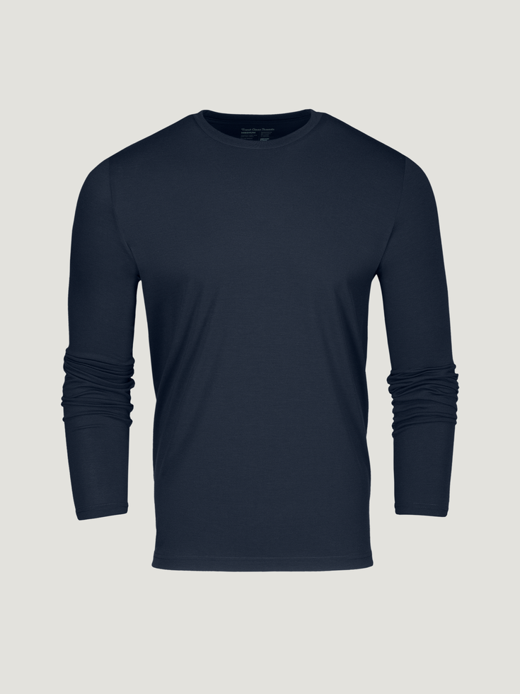Navy Performance Long Sleeve Crew | Fresh Clean Threads