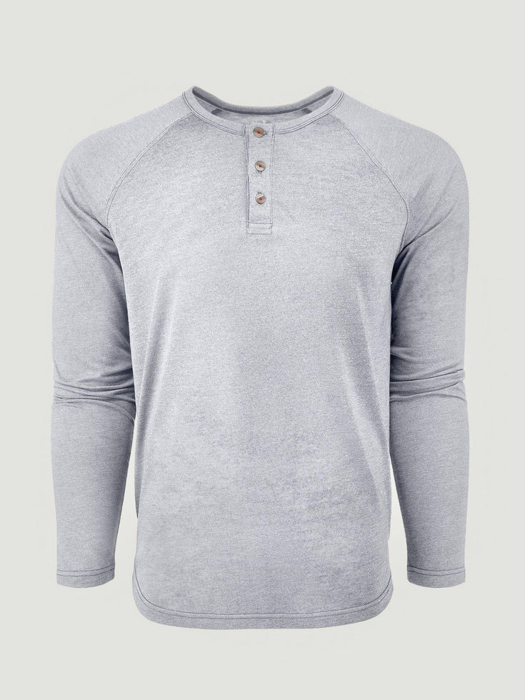 Vintage White Slim Fit Long Sleeve Henley FINAL SALE