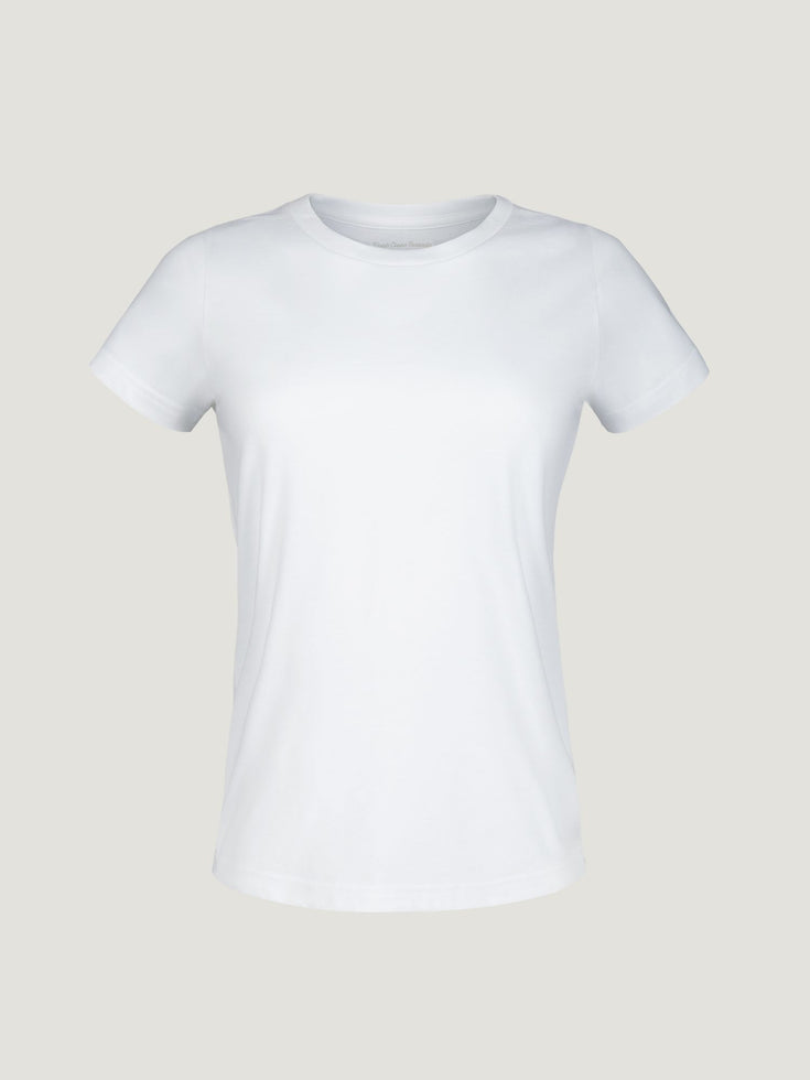 Women's White Crew Neck Tee | Fresh Clean Threads