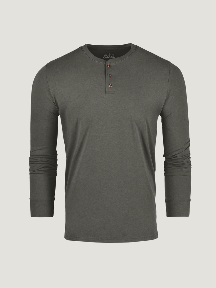 Stone Green Henley | Fresh Clean Threads