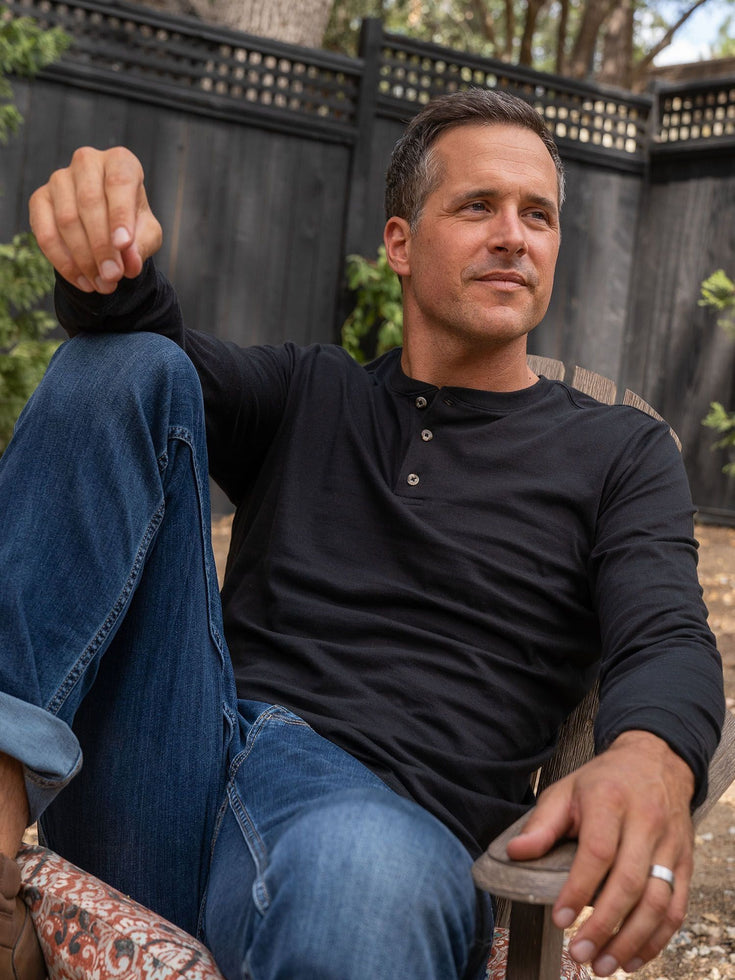 Black Long Sleeve Henley | Basic Long Sleeve Henley 3-Pack
