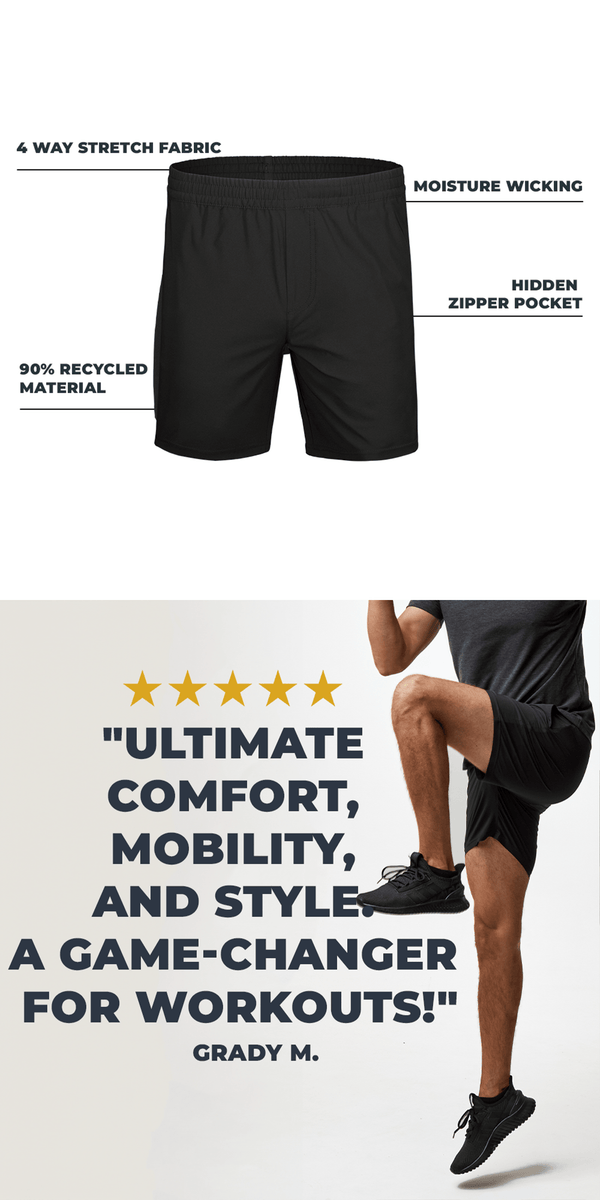 Stretch Performance Shorts for Men | Perfect Fit & Soft, Stretchy Fabric