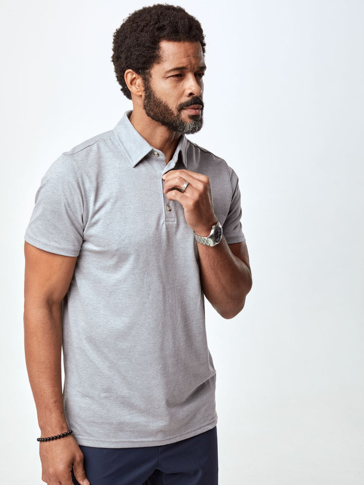 Heather Grey Torrey Polo | Fresh Clean Threads