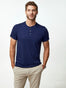 Men's Midnight Blue Short Sleeve Henley | Fresh Clean Threads