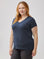 Ryn is 5'9" (size 14-16) and wears size XL # Women's V-Neck Tees at FCT | Odyssey Blue