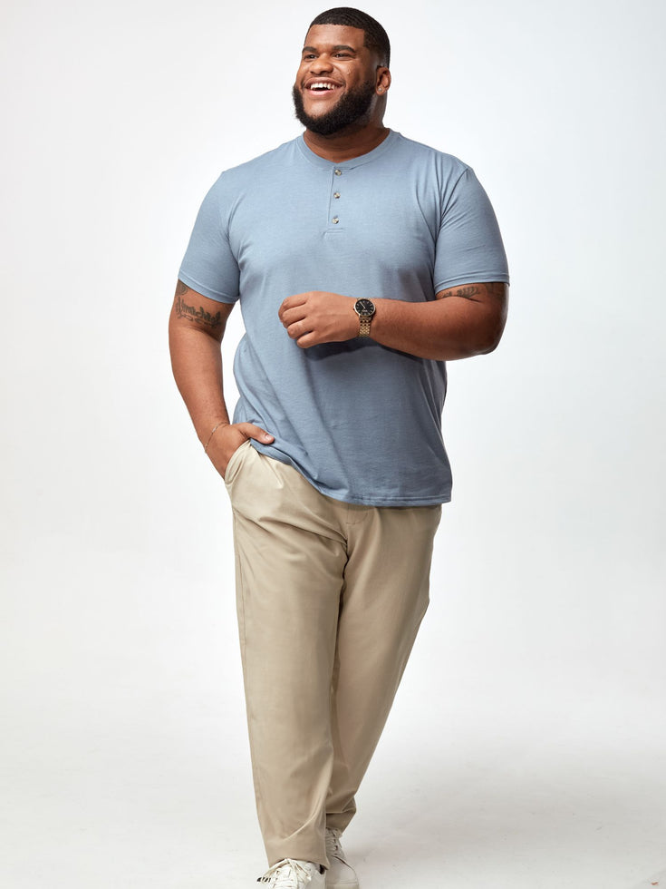 Men's Blue SS Henley Wedgewood | Fresh Clean Threads