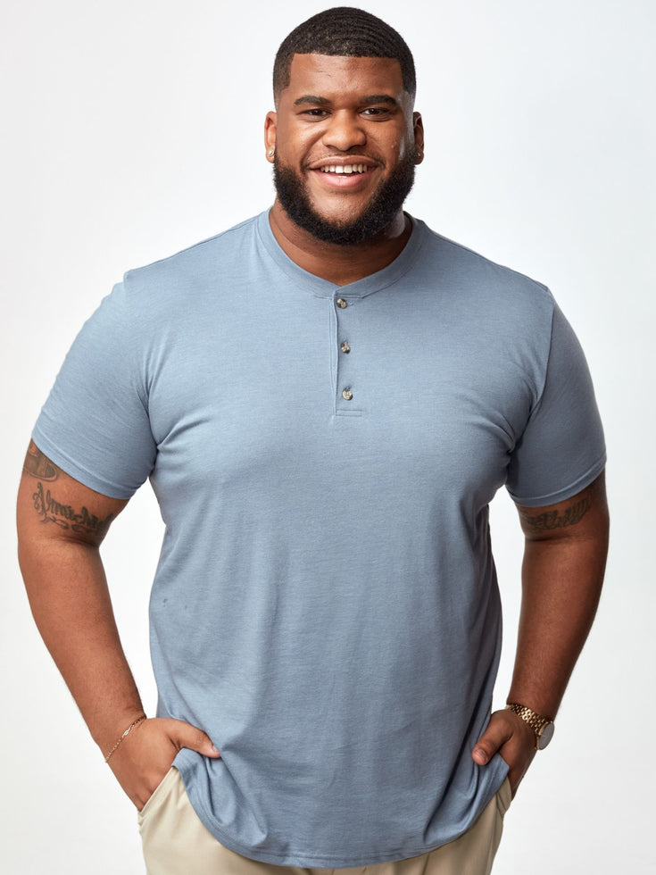 Short Sleeve Henley in Wedgewood | Fresh Clean Threads