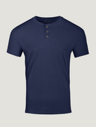 Midnight Blue Short Sleeve Henley | Fresh Clean Threads