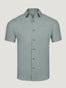 Mercury Green Short Sleeve Stretch Button Up | Fresh Clean Threads