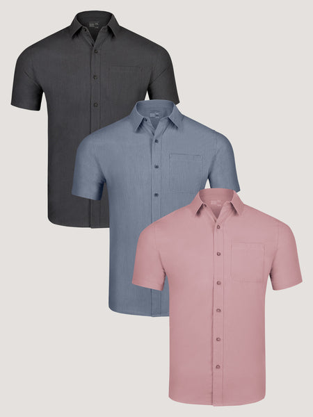 Short Sleeve Button Up Spring Essentials 3-Pack
