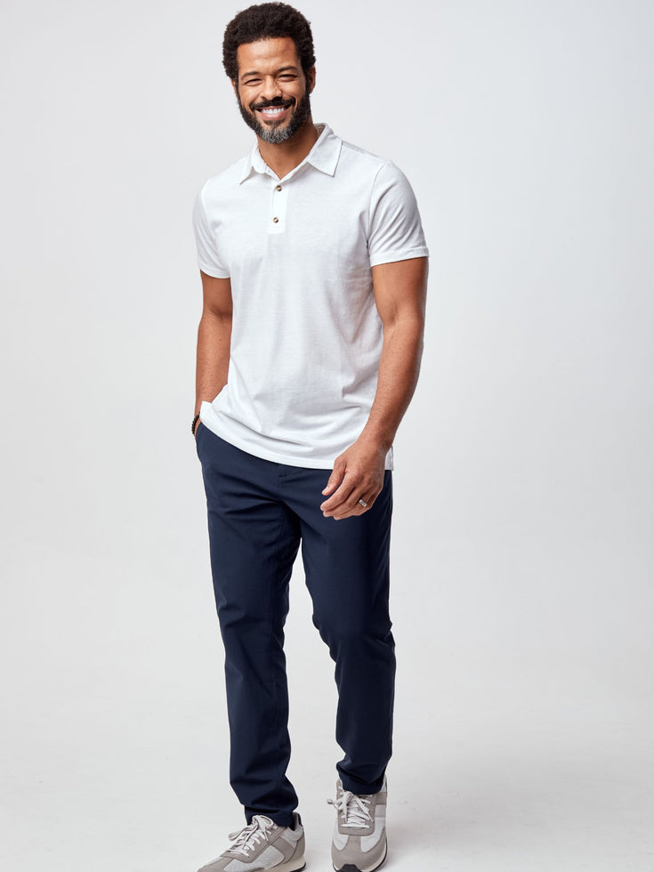 Men's Torrey Polo in White | Fresh Clean Threads