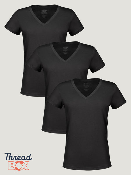 Women's V-Neck All Black 3-Pack