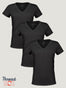 Women’s All Black V-Neck 3-Pack Tees | Subscription Packs at Fresh Clean Threads