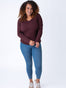 Women's Long Sleeves | Port Red Long Sleeve V-Neck | Fresh Clean Threads