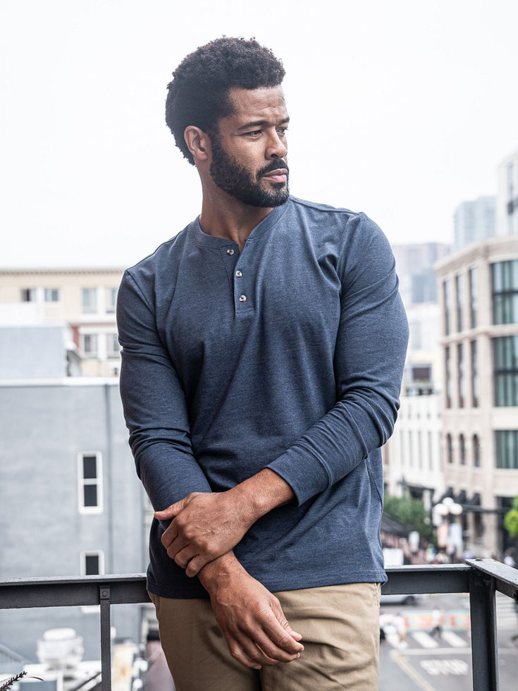 Navy Long Sleeve Henley | Basic Long Sleeve Henley 3-Pack