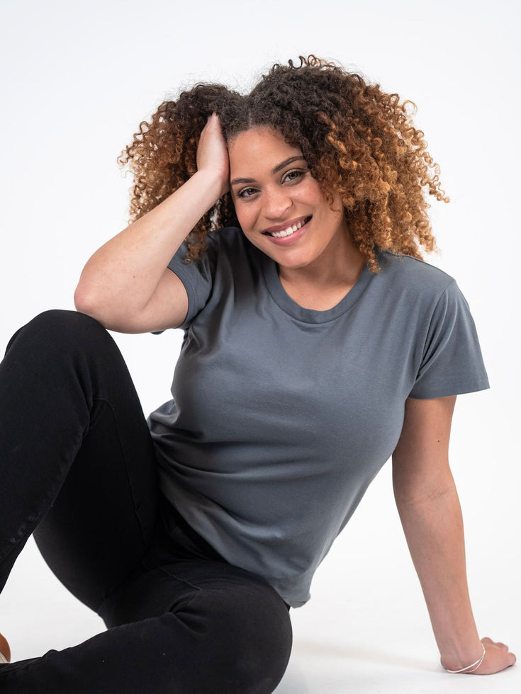 Women's Basic 3-Pack Crew Neck Tees | Micah Studio Size Large Slate Tee | Fresh Clean Threads