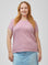 Ryn is 5'9" (size 14-16) and wears size XL # Women's Tee | Crew Neck in Chalk Pink | FCT