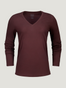 Women's Long Sleeve Tees | Port Red Long Sleeve V-Neck | Fresh Clean Threads