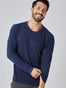 Thermal Long Sleeve Crew - Model in Navy Thermal Size Medium | Fresh Clean Threads