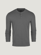Carbon Grey Long Sleeve Henleys | Fresh Clean Threads