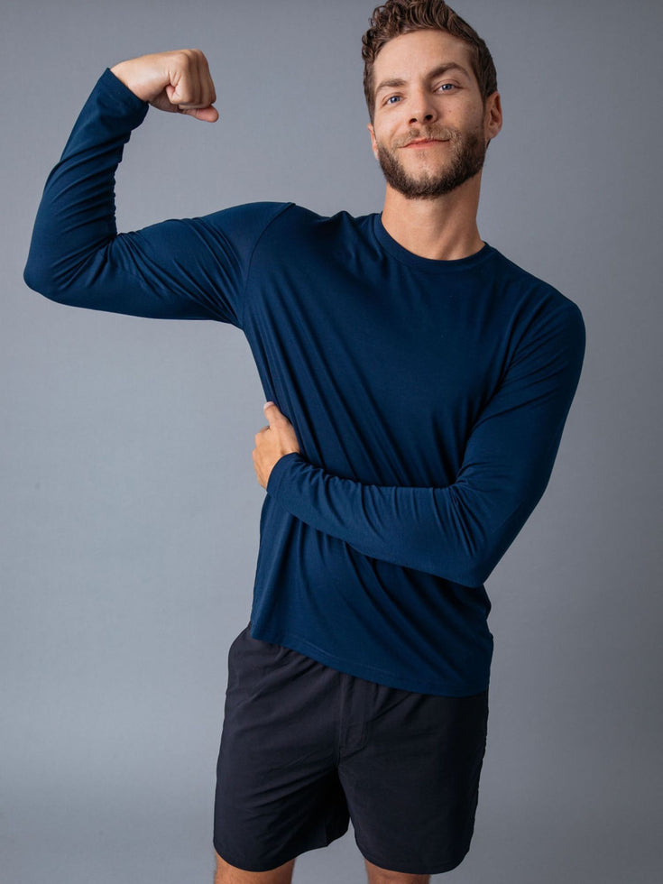 Navy Performance Long Sleeve | Fresh Clean Threads