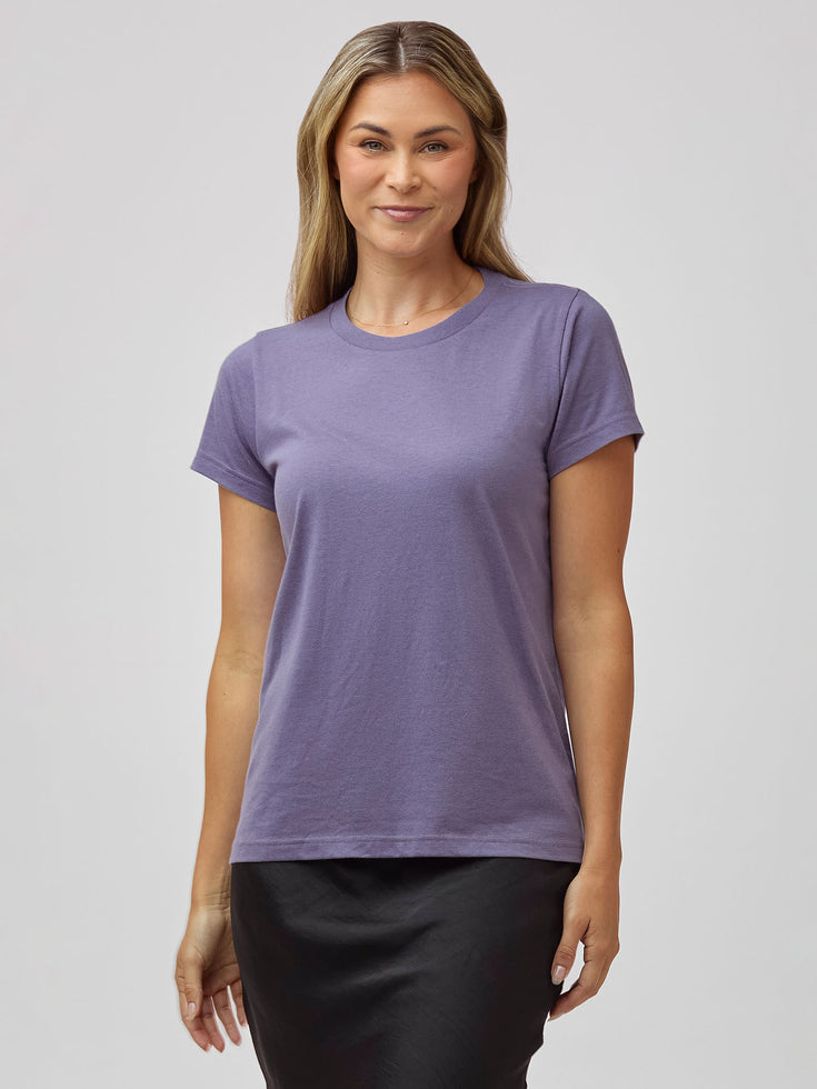 Women's Crew Neck in Flint Purple | Fresh Clean Threads