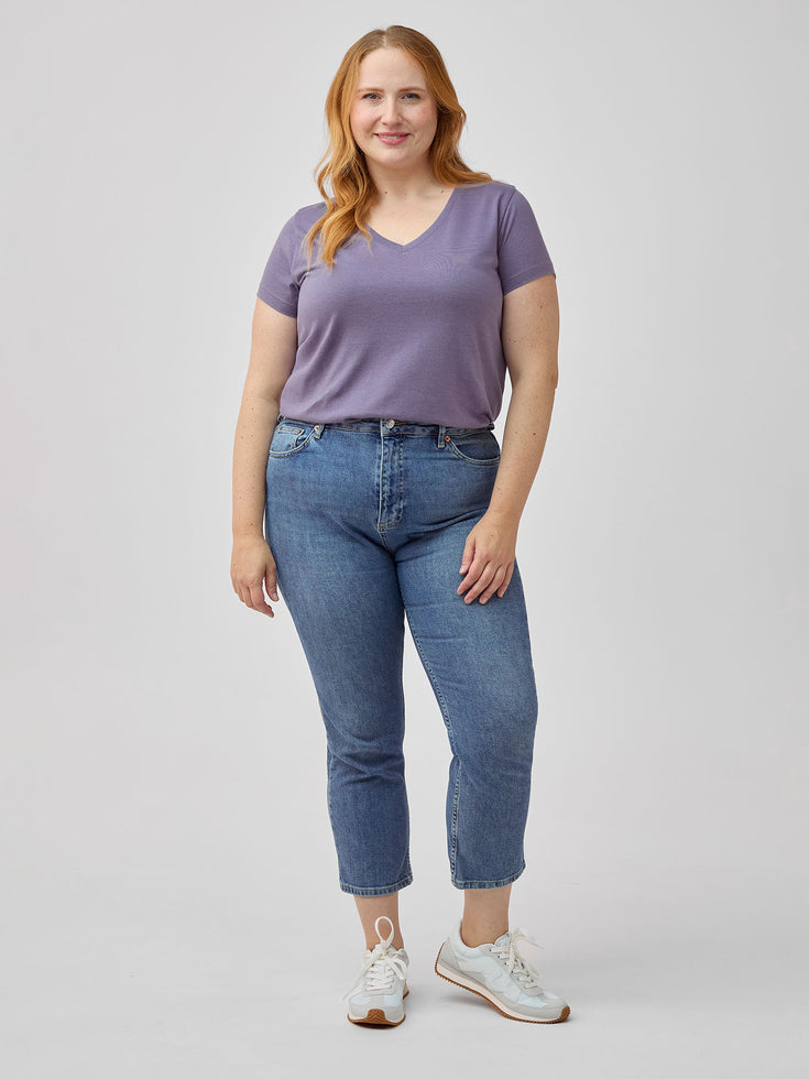 Women's V-Neck T-Shirts in Flint Purple | Summer 2025 at FCT
