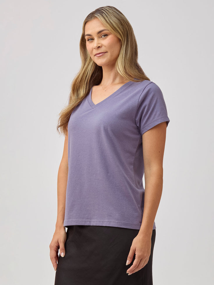 Women's Flint Purple V-Neck Tees at FCT
