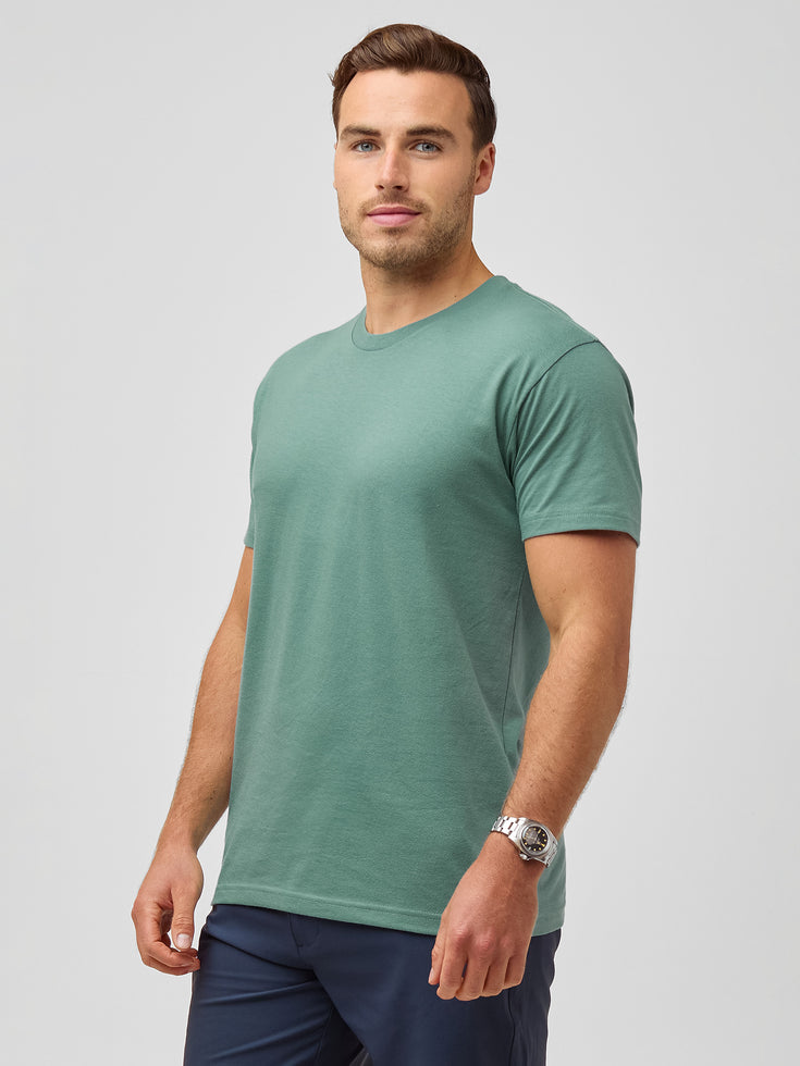 Soft Green Crew Neck Tee | StratuSoft Tees at FCT